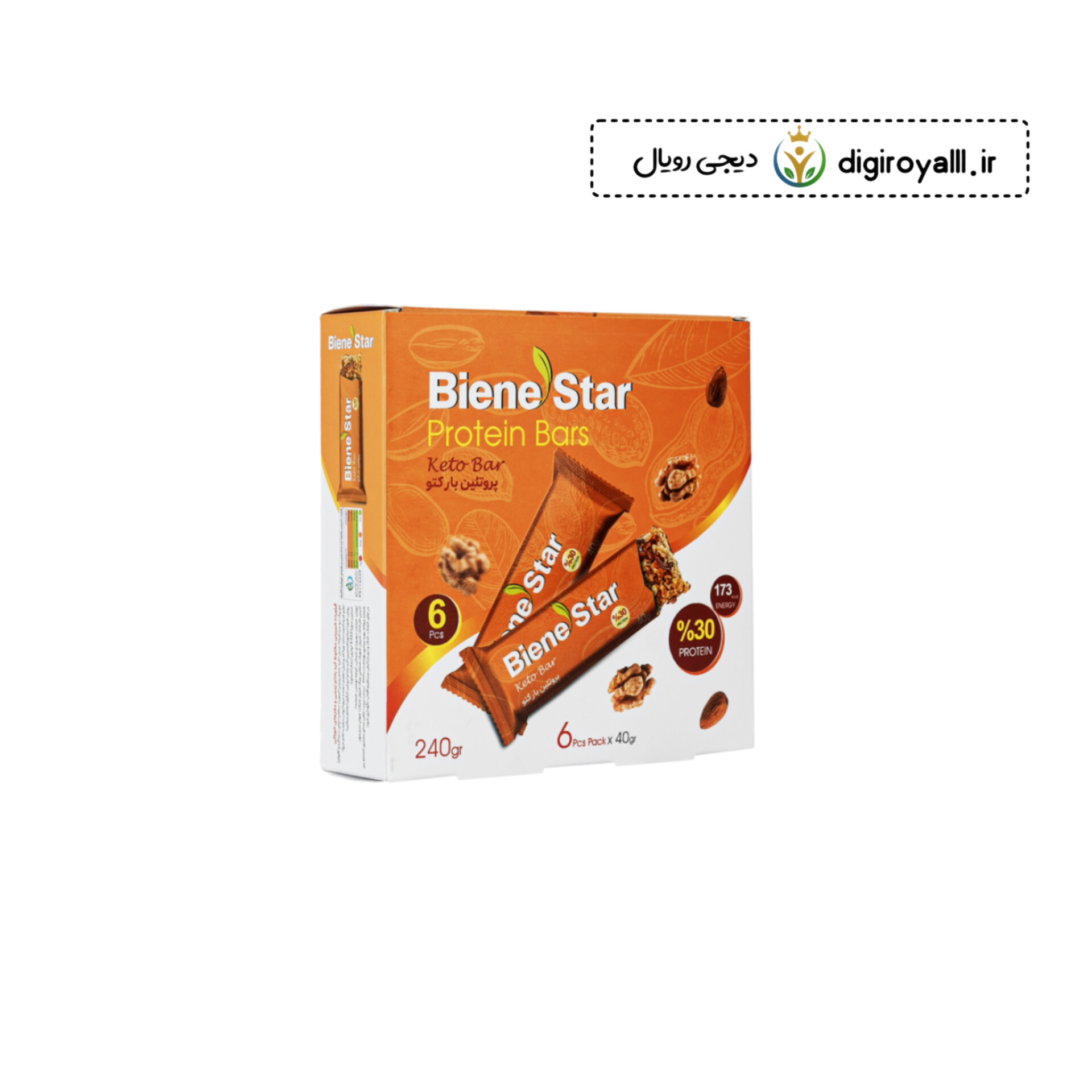 پروتئین بار کتو بین‌استار بسته ۶ عددی | میان‌وعده سالم و مناسب رژیم کتو