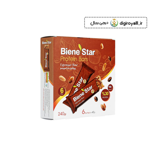 پروتئین بار اسپرسو بیناستار بسته ۶ عددی | میانوعده سالم و انرژیزا با طعم قهوه