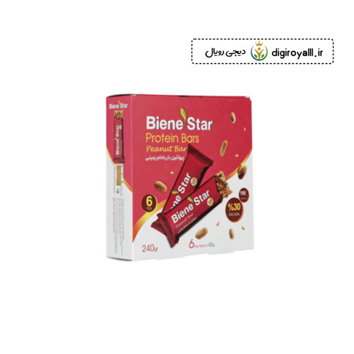 پروتئین بار بادام زمینی بیناستار بسته ۶ عددی | میانوعده سالم و انرژیزا